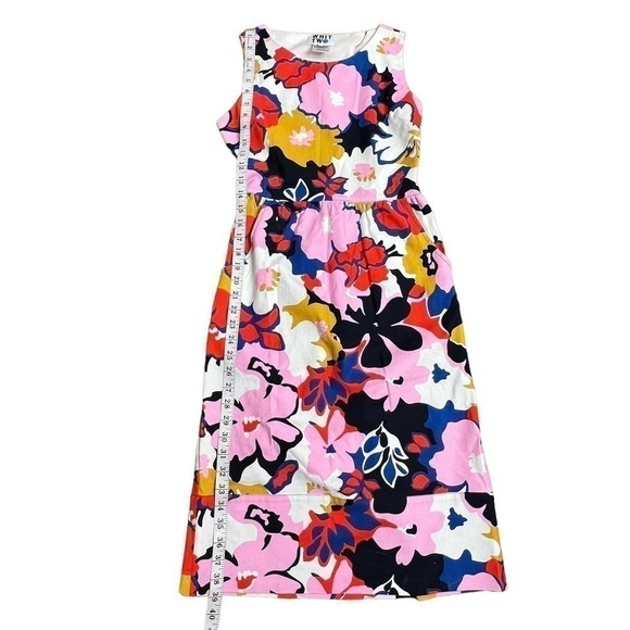 whit Two Dress Floral Sleeveless With Pockets Red Pink White Blue Size 0 - Picture 10 of 11